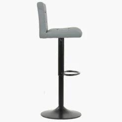 Istanbul Grey Faux Leather Black Base Kitchen Stool -Furniture Specialty Store istanbul grey pu 1