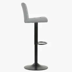 Istanbul Grey Fabric Black Base Bar Stool -Furniture Specialty Store istanbul light grey fab 1
