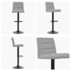 Istanbul Grey Fabric Black Base Bar Stool -Furniture Specialty Store istanbul light grey fab black