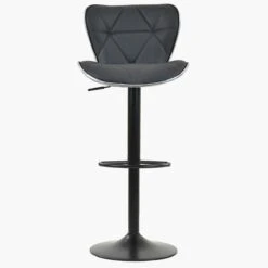 Ivy Dark Grey Faux Leather Black Base Bar Stool -Furniture Specialty Store ivy dark grey 3