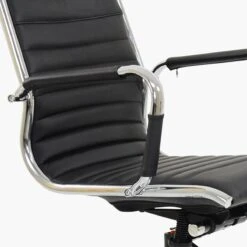 Jenson Black Leather Swivel & Recline Office Chair With Arms -Furniture Specialty Store jenson black 4 1
