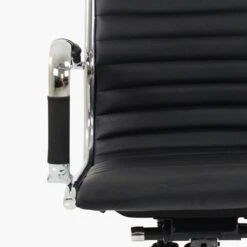 Jenson Black Leather Swivel & Recline Office Chair With Arms -Furniture Specialty Store jenson black 5 1