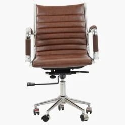 Jenson Vintage Brown Faux Leather Swivel & Recline Office Chair With Arms 15 Jenson Vintage Brown Faux Leather Swivel & Recline Office Chair With Arms -Furniture Specialty Store jenson brown 1 1