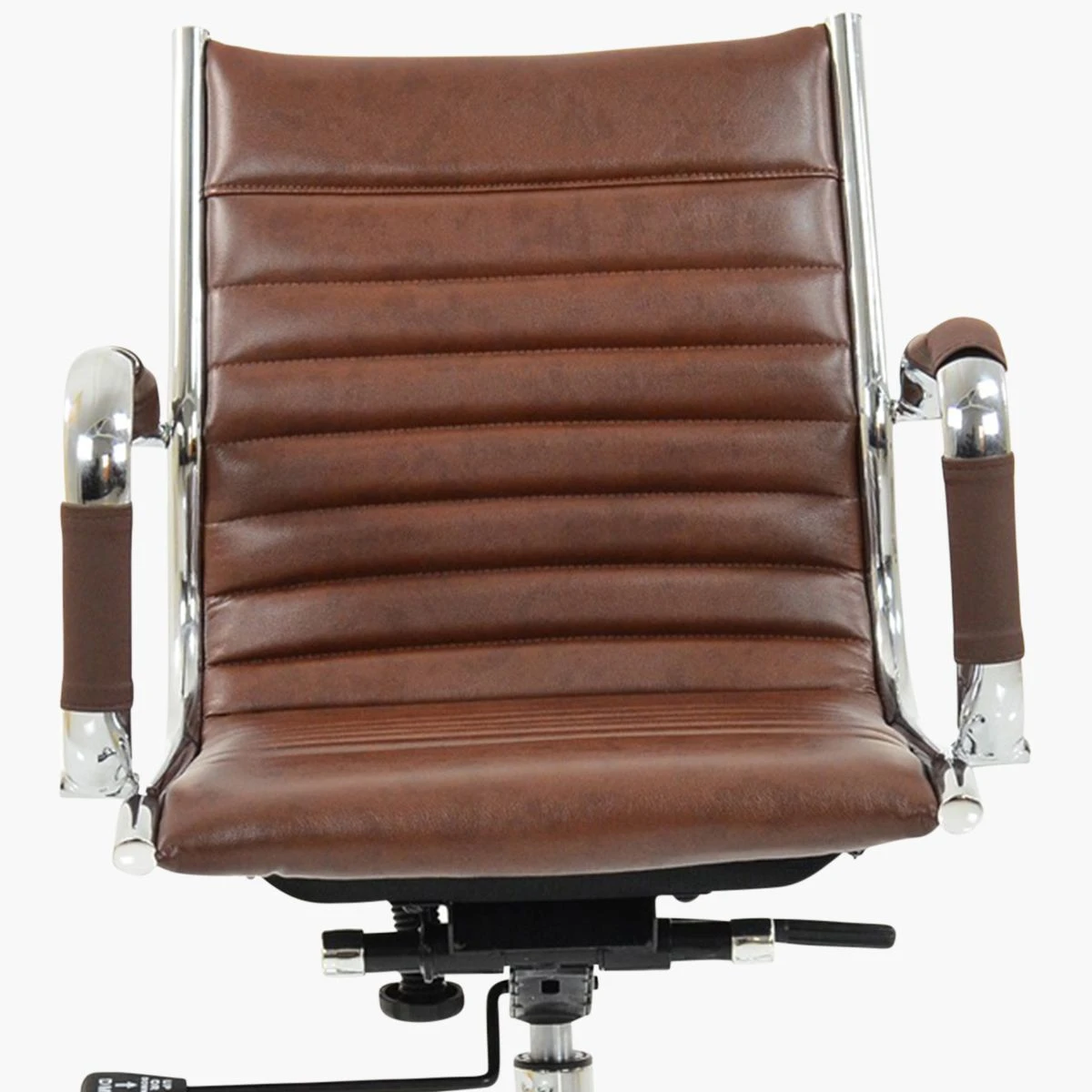 Jenson Vintage Brown Faux Leather Swivel & Recline Office Chair With Arms 8 Jenson Vintage Brown Faux Leather Swivel & Recline Office Chair With Arms - Image 6