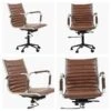 Austell Vintage Brown Faux Leather Swivel Office Chair With Arms -Furniture Specialty Store jenson brown black white