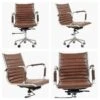 Jenson Vintage Brown Faux Leather Swivel & Recline Office Chair With Arms -Furniture Specialty Store jenson brown white 1
