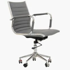 Jenson Grey Faux Leather Swivel & Recline Office Chair With Arms -Furniture Specialty Store jenson grey 2 1