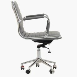 Jenson Grey Faux Leather Swivel & Recline Office Chair With Arms -Furniture Specialty Store jenson grey 3 1