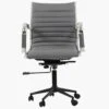 Austell Grey Faux Leather Swivel Office Chair With Arms -Furniture Specialty Store jenson grey black 2