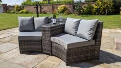 Jerez 2 Seater Garden Rattan Circle Sofa Set With Table Black -Furniture Specialty Store jevez 2 seater 3 2
