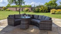 Jerez 4 Seater Garden Rattan Circle Sofa Set With Table Brown -Furniture Specialty Store jevez 4 seater 3 3