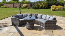 Jerez 4 Seater Garden Rattan Circle Sofa Set With Table Brown -Furniture Specialty Store jevez 4 seater 4 3
