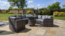 Jerez 6 Seater Garden Rattan Circle Sofa Set With Table Brown -Furniture Specialty Store jevez 6 seater 2 1