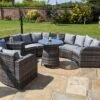 Jerez 6 Seater Garden Rattan Circle Sofa Set With Table Brown -Furniture Specialty Store jevez 6 seater 3 1