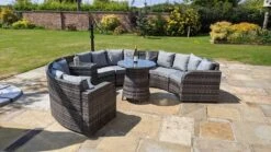 Jerez 6 Seater Garden Rattan Circle Sofa Set With Table Black -Furniture Specialty Store jevez 6 seater 3 2