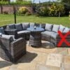 Jerez 5 Seater Garden Rattan Circle Sofa Set With Table Brown -Furniture Specialty Store jevez 6 seater 3 3
