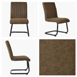 Kendal Antique Brown Leather Dining Chair