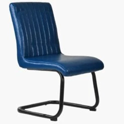 Kendal Vintage Blue Leather Dining Chair -Furniture Specialty Store kendal vintage blue 2