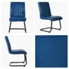 Kendal Vintage Blue Leather Dining Chair -Furniture Specialty Store kendal vintage blue 4