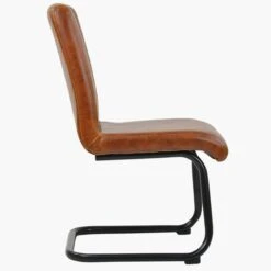 Kendal Vintage Brown Faux Leather Dining Chair With Black Legs -Furniture Specialty Store kendal vintage brown 3