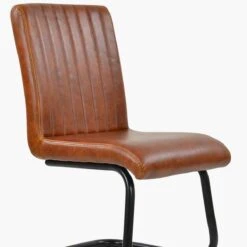 Kendal Vintage Brown Faux Leather Dining Chair With Black Legs -Furniture Specialty Store kendal vintage brown 4