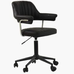 Kennack Black Faux Leather Small Swivel Desk Chair 9 Kennack Black Faux Leather Small Swivel Desk Chair -Furniture Specialty Store kennack black 2