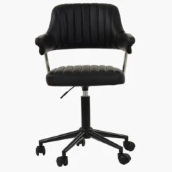 Kennack Black Faux Leather Small Swivel Desk Chair 10 Kennack Black Faux Leather Small Swivel Desk Chair -Furniture Specialty Store kennack black 3