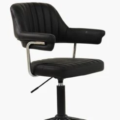 Kennack Black Faux Leather Small Swivel Desk Chair 11 Kennack Black Faux Leather Small Swivel Desk Chair -Furniture Specialty Store kennack black 4