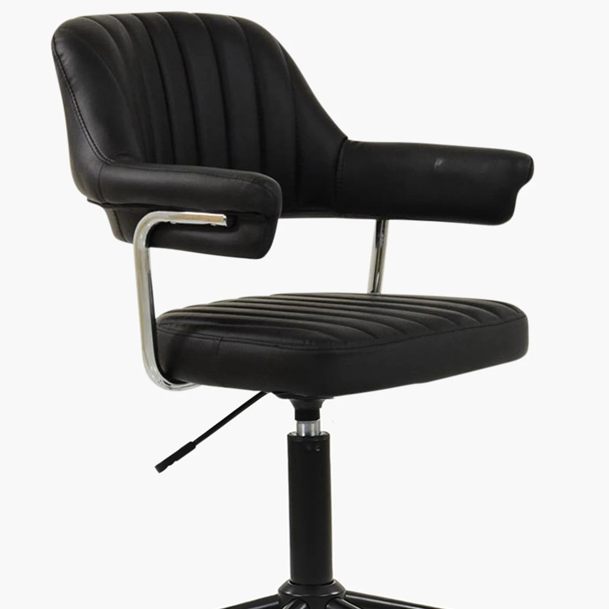 Kennack Black Faux Leather Small Swivel Desk Chair 7 Kennack Black Faux Leather Small Swivel Desk Chair - Image 5