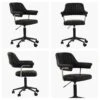 Kennack Black Faux Leather Small Swivel Desk Chair -Furniture Specialty Store kennack black 5