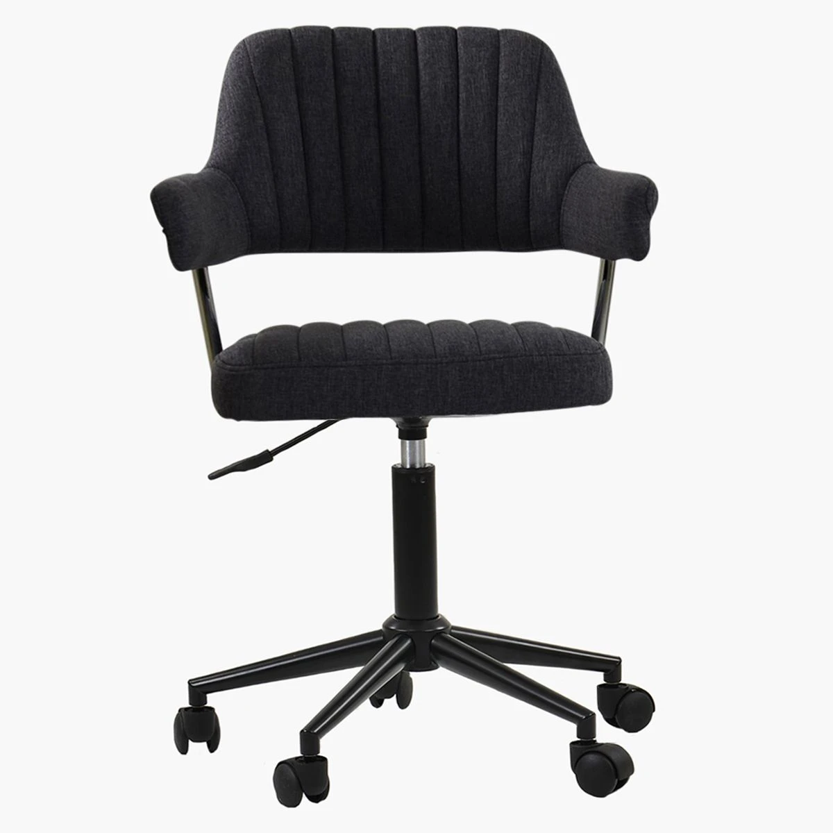 Kennack Dark Grey Fabric Small Swivel Desk Chair 7 Kennack Dark Grey Fabric Small Swivel Desk Chair - Image 5