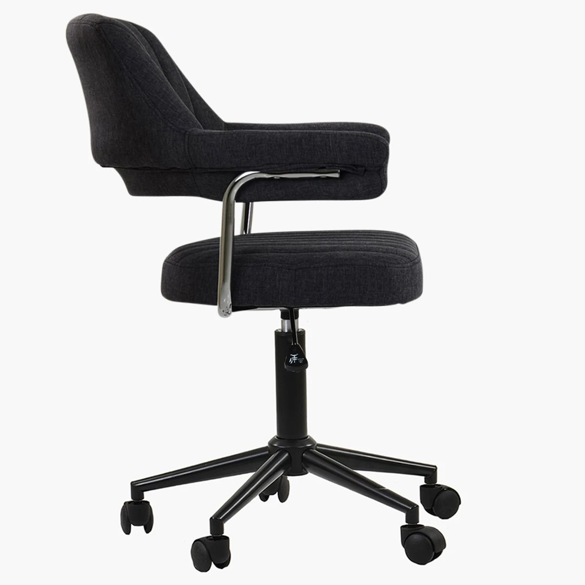 Kennack Dark Grey Fabric Small Swivel Desk Chair 6 Kennack Dark Grey Fabric Small Swivel Desk Chair - Image 4