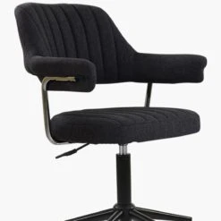 Kennack Dark Grey Fabric Small Swivel Desk Chair 9 Kennack Dark Grey Fabric Small Swivel Desk Chair -Furniture Specialty Store kennack charcoal 4