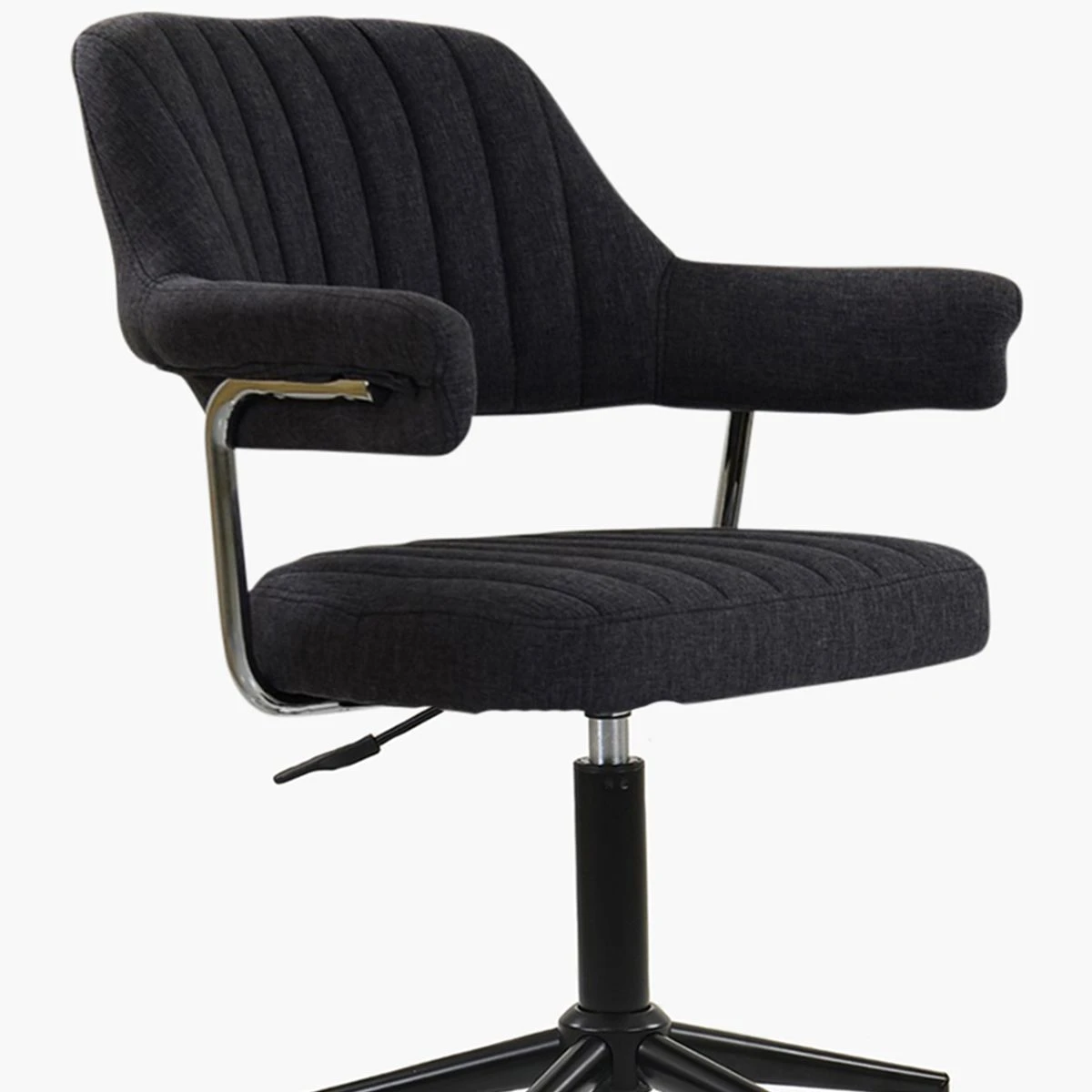 Kennack Dark Grey Fabric Small Swivel Desk Chair 5 Kennack Dark Grey Fabric Small Swivel Desk Chair - Image 3