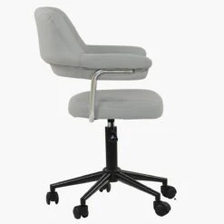 Kennack Grey Leather Small Home Swivel Office Chair -Furniture Specialty Store kennack grey 1