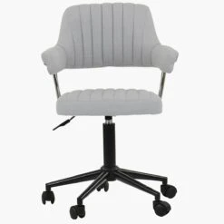 Kennack Grey Fabric Small Home Swivel Office Chair -Furniture Specialty Store kennack light grey fabric 2