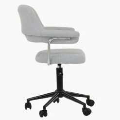 Kennack Grey Fabric Small Home Swivel Office Chair -Furniture Specialty Store kennack light grey fabric 3