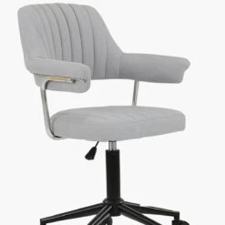 Kennack Grey Fabric Small Home Swivel Office Chair -Furniture Specialty Store kennack light grey fabric 4