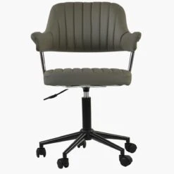 Kennack Taupe Faux Leather Small Home Swivel Office Chair -Furniture Specialty Store kennack taupe 3