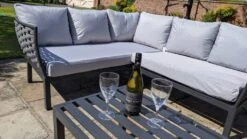 Lagos 5 Seater Rattan Corner Sofa Set & Coffee Table Grey -Furniture Specialty Store lagos corner rattan 12