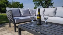 Lagos 5 Seater Rattan Corner Sofa Set & Coffee Table Grey -Furniture Specialty Store lagos corner rattan 5