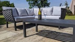 Lagos 5 Seater Rattan Corner Sofa Set & Coffee Table Grey -Furniture Specialty Store lagos corner rattan 9