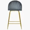 Leia Dark Grey Velvet Gold Leg Kitchen Stool -Furniture Specialty Store leia dark grey velvet 1