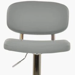 Leon Grey Faux Leather Chrome Base Bar Stool -Furniture Specialty Store leon grey 4