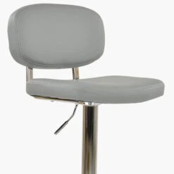 Leon Grey Faux Leather Chrome Base Bar Stool -Furniture Specialty Store leon grey 5