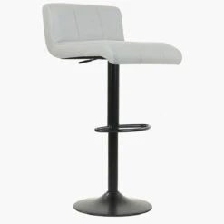 Libra Grey Faux Leather Black Base Barstool