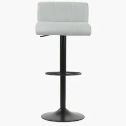 Libra Grey Faux Leather Black Base Barstool -Furniture Specialty Store libra grey 3
