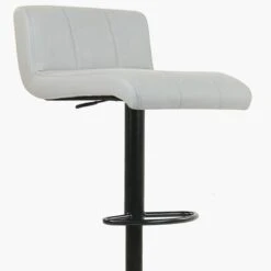 Libra Grey Faux Leather Black Base Barstool -Furniture Specialty Store libra grey 4