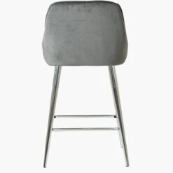 Longdale Bar Stool Grey Velvet Chrome Leg -Furniture Specialty Store londale light grey velvet 3