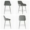 Longdale Bar Stool Grey Velvet Chrome Leg -Furniture Specialty Store londale light grey velvet 5